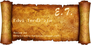 Edvi Terézia névjegykártya